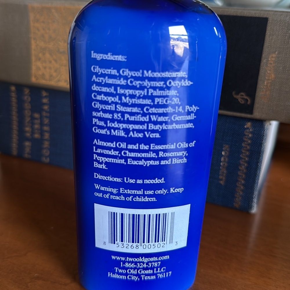3 Two Old Goats Essential Oil Lotion - 8 Ozs lavender eucalyptus peppermint 240 - Picture 2 of 2